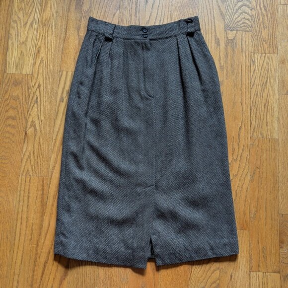 Dior Wool Tweed Skirt Brown Pencil Midi Straight Skirt Size 10 - Picture 11 of 16